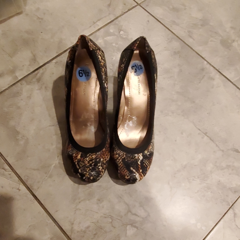 Worn Once Bcbg Snake Print Wedge - image 2